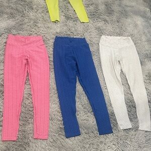 3 Pairs Ruched Butt Lifting Textured Leggings TikTok